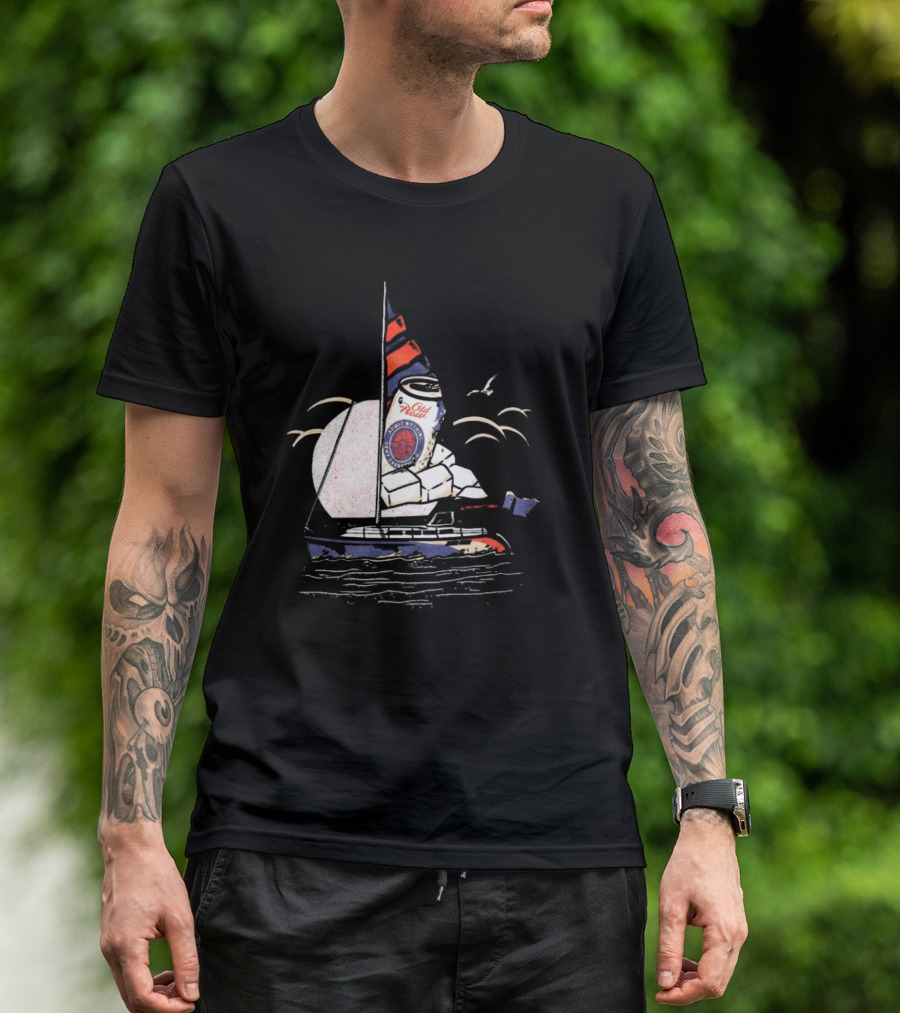Old Milwaukee Can Sailboat Retro T-Shirt