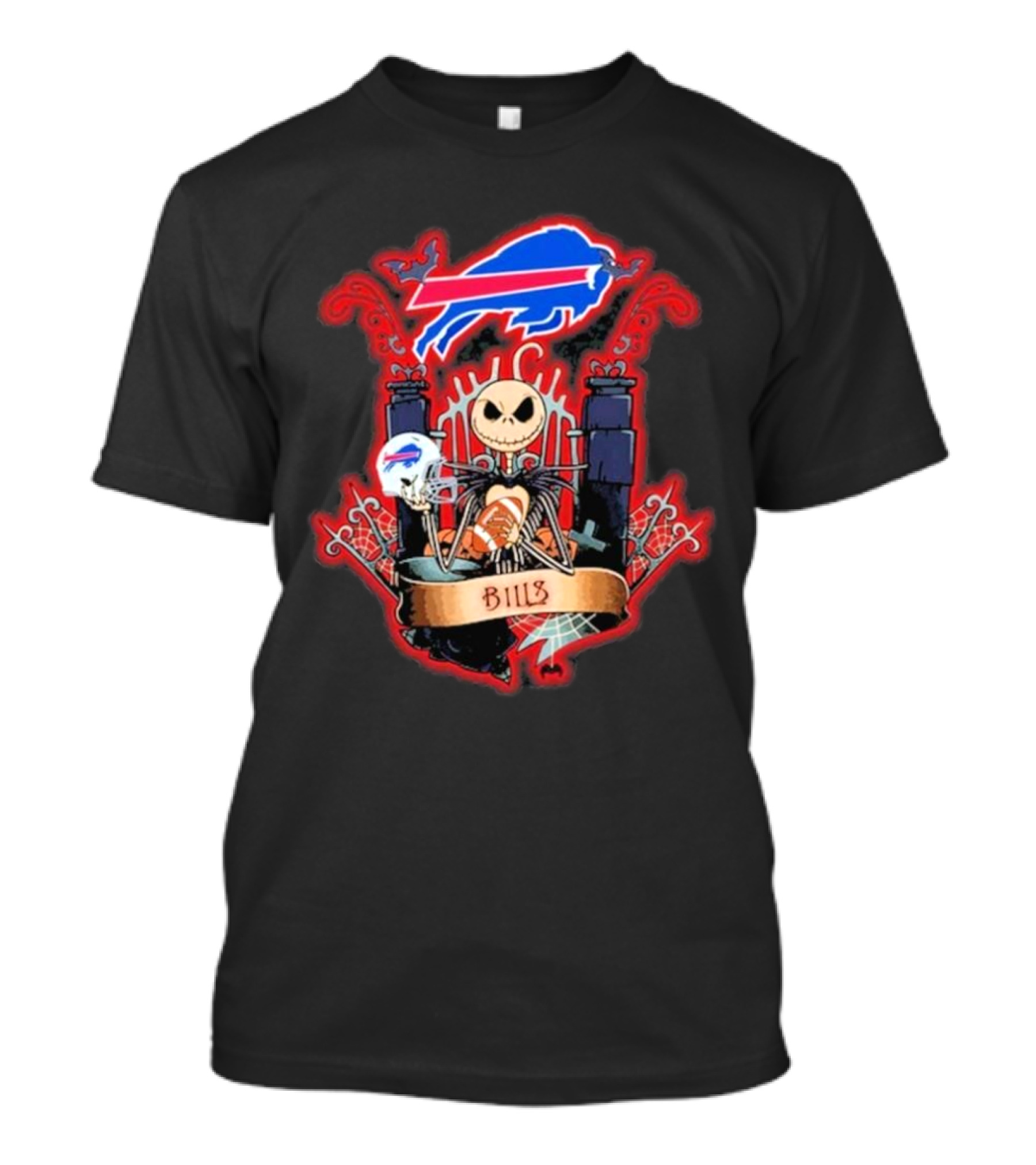 Buffalo Bills Jack Skellington Halloween Football Crossover T-Shirt