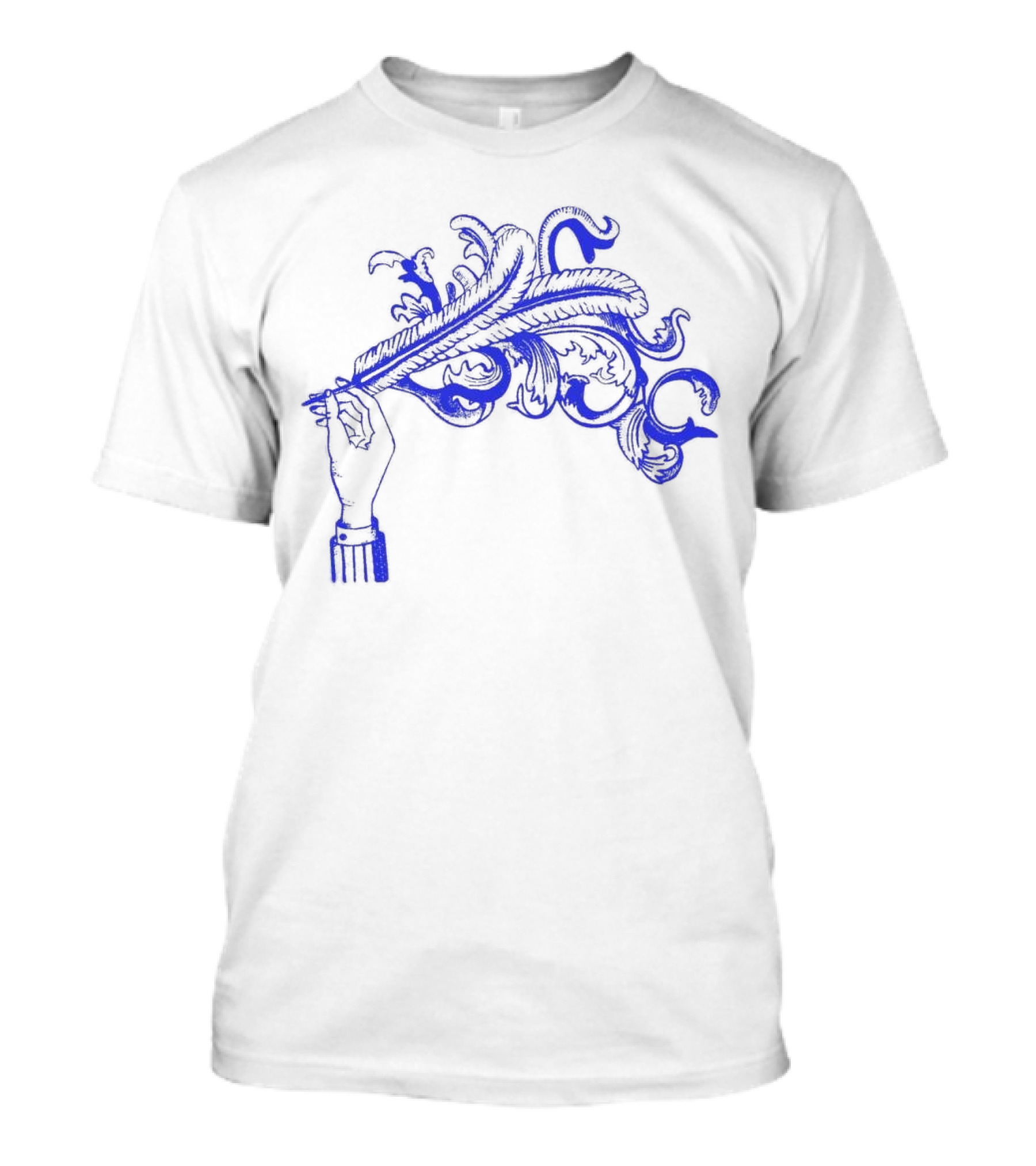 Arcade Fire Funeral Off-White Blue Hand Holding Feather Tour Date T-Shirt