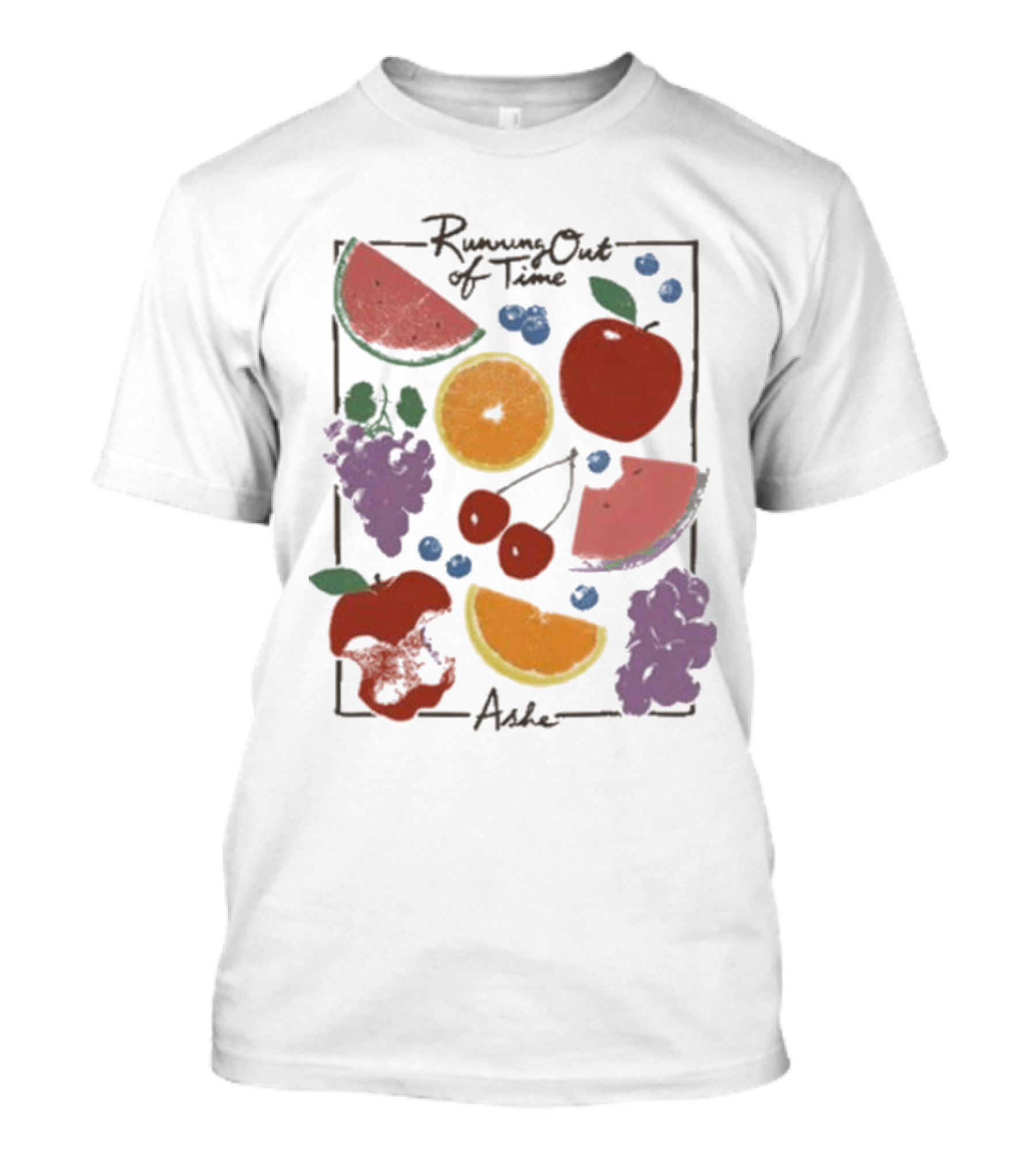 Running Out Of Time Ashe Fruit Collage T-Shirt