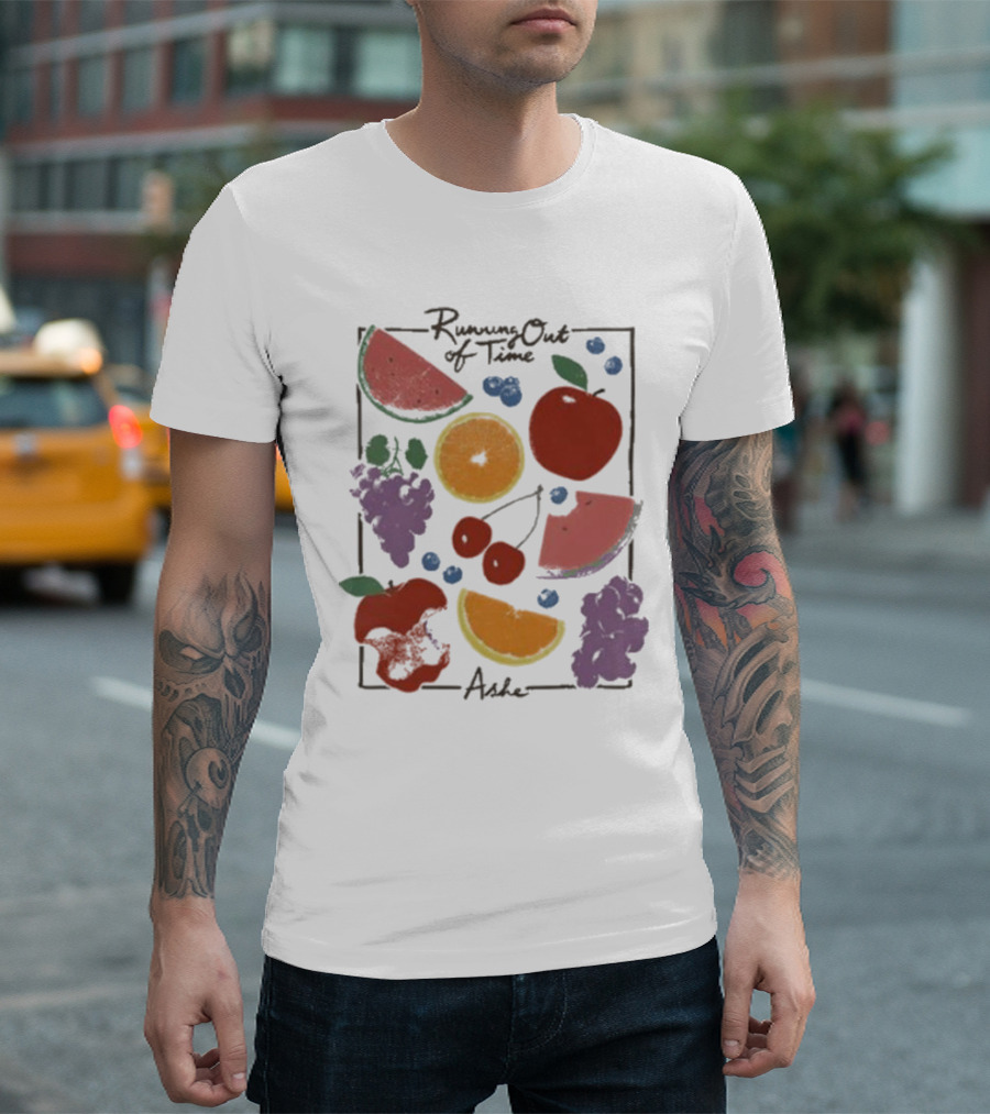 Running Out Of Time Ashe Fruit Collage T-Shirt