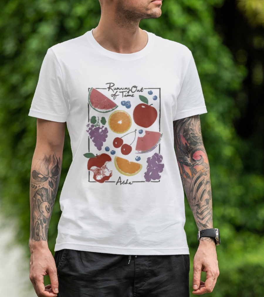 Running Out Of Time Ashe Fruit Collage T-Shirt