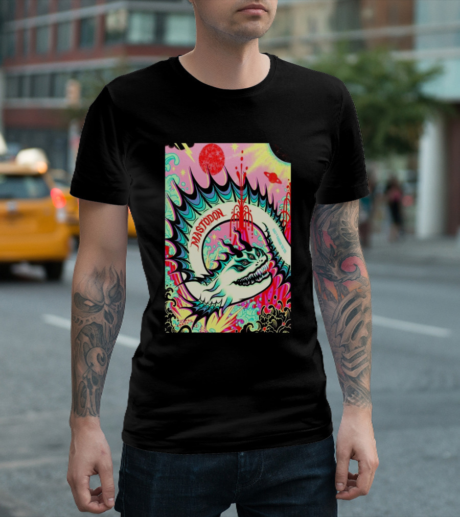 Mastodon Ashes Of Leviathan 2024 Tour Dragon Cosmic T-Shirt