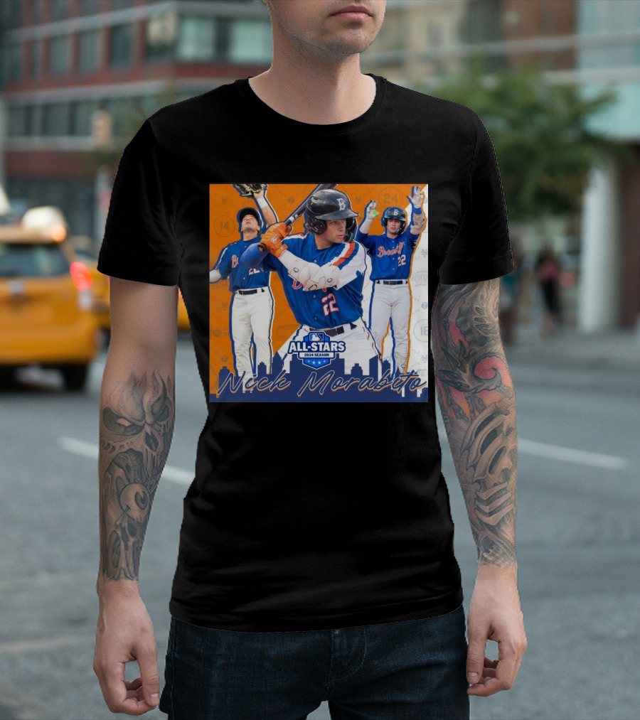 Nick Morabito Brooklyn Cyclones All-Stars 2024 Season Baseball Montage T-Shirt
