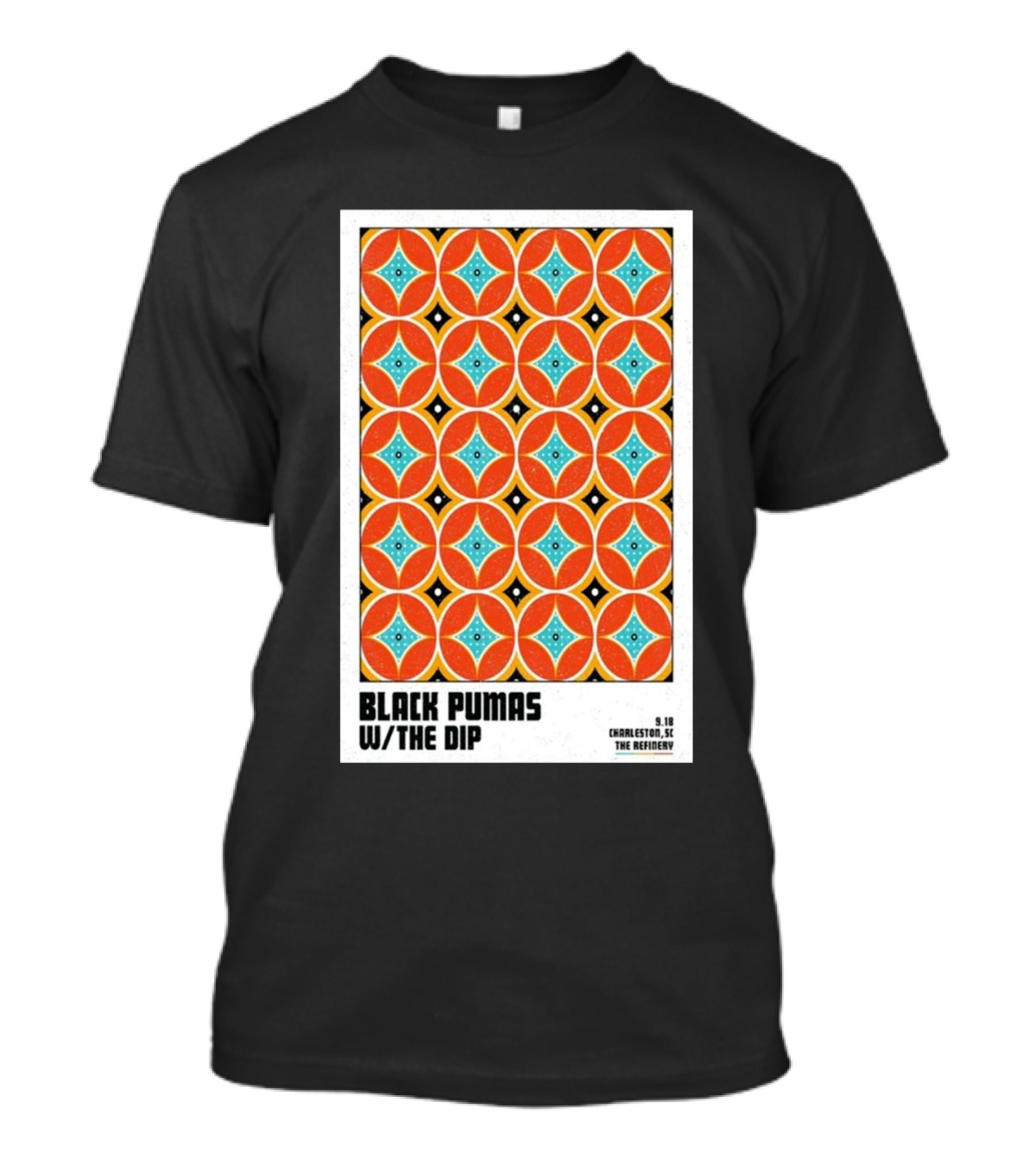 Black Pumas W/The Dip Charleston SC The Refinery 9.18 T-Shirt