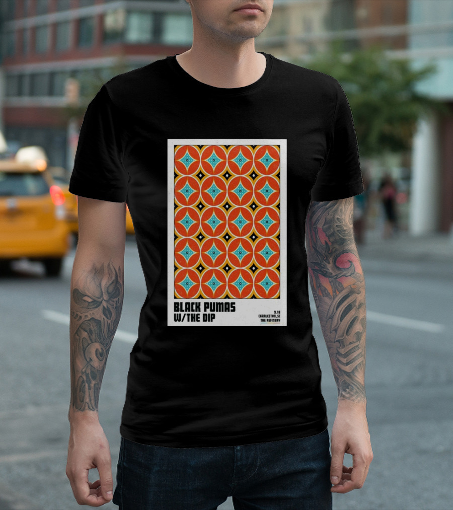Black Pumas W/The Dip Charleston SC The Refinery 9.18 T-Shirt
