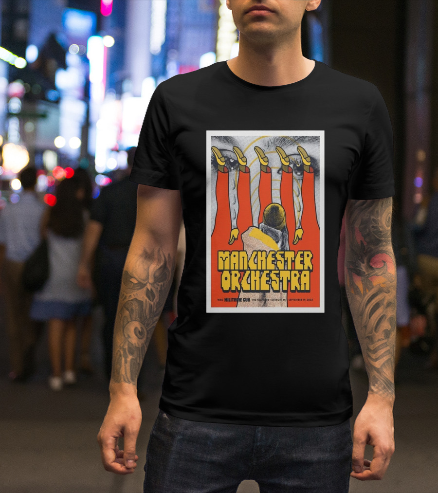 Manchester Orchestra Detroit Tour September 19 2024 Featuring Militarie Gun T-Shirt
