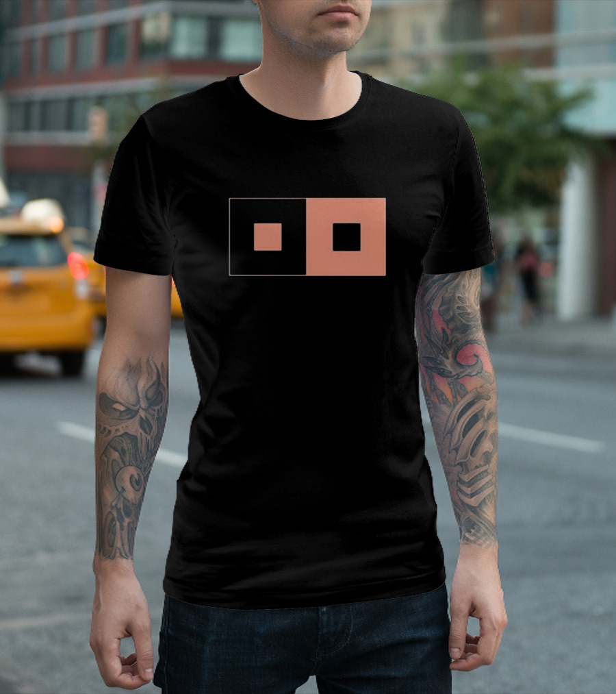 Sable Inverse Squares Minimalist Geometric T-Shirt
