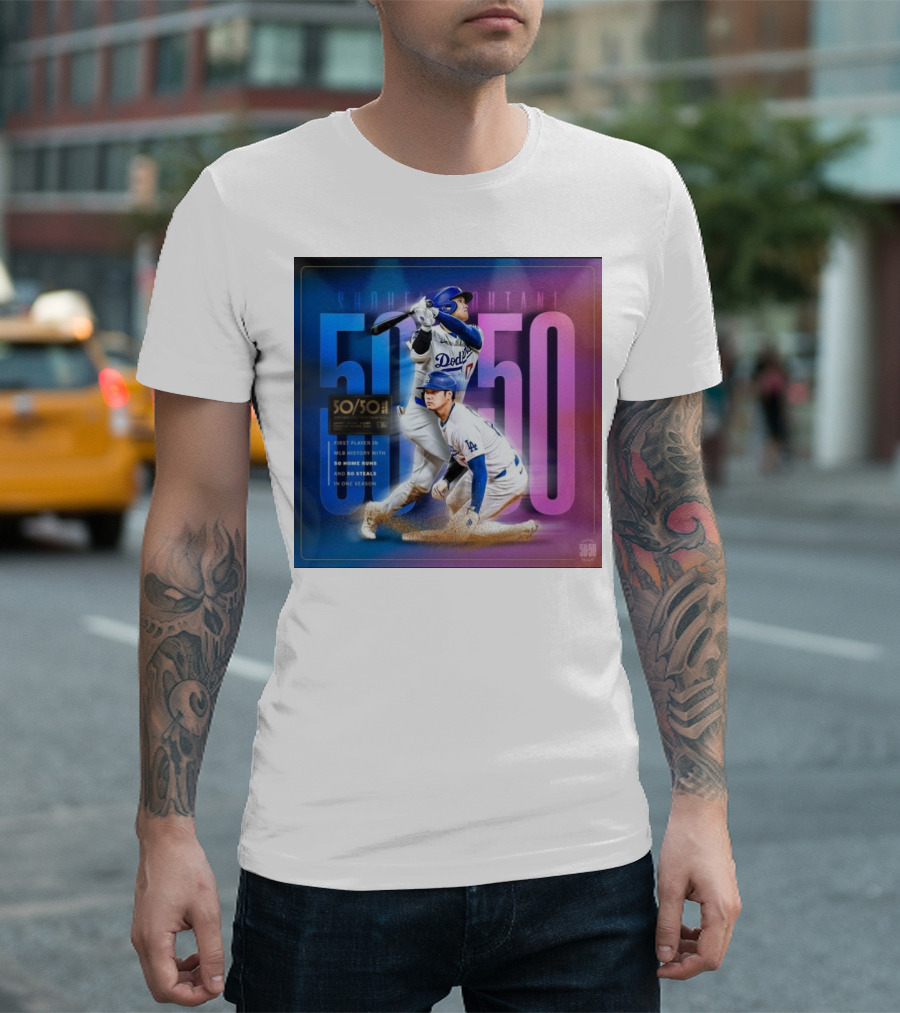 Shohei Ohtani 50/50 First Player MLB History 50 Home Runs And Steals Dodgers T-Shirt