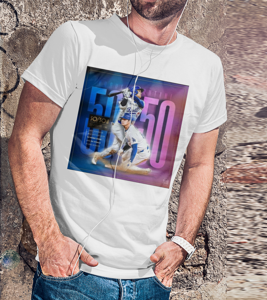 Shohei Ohtani 50/50 First Player MLB History 50 Home Runs And Steals Dodgers T-Shirt