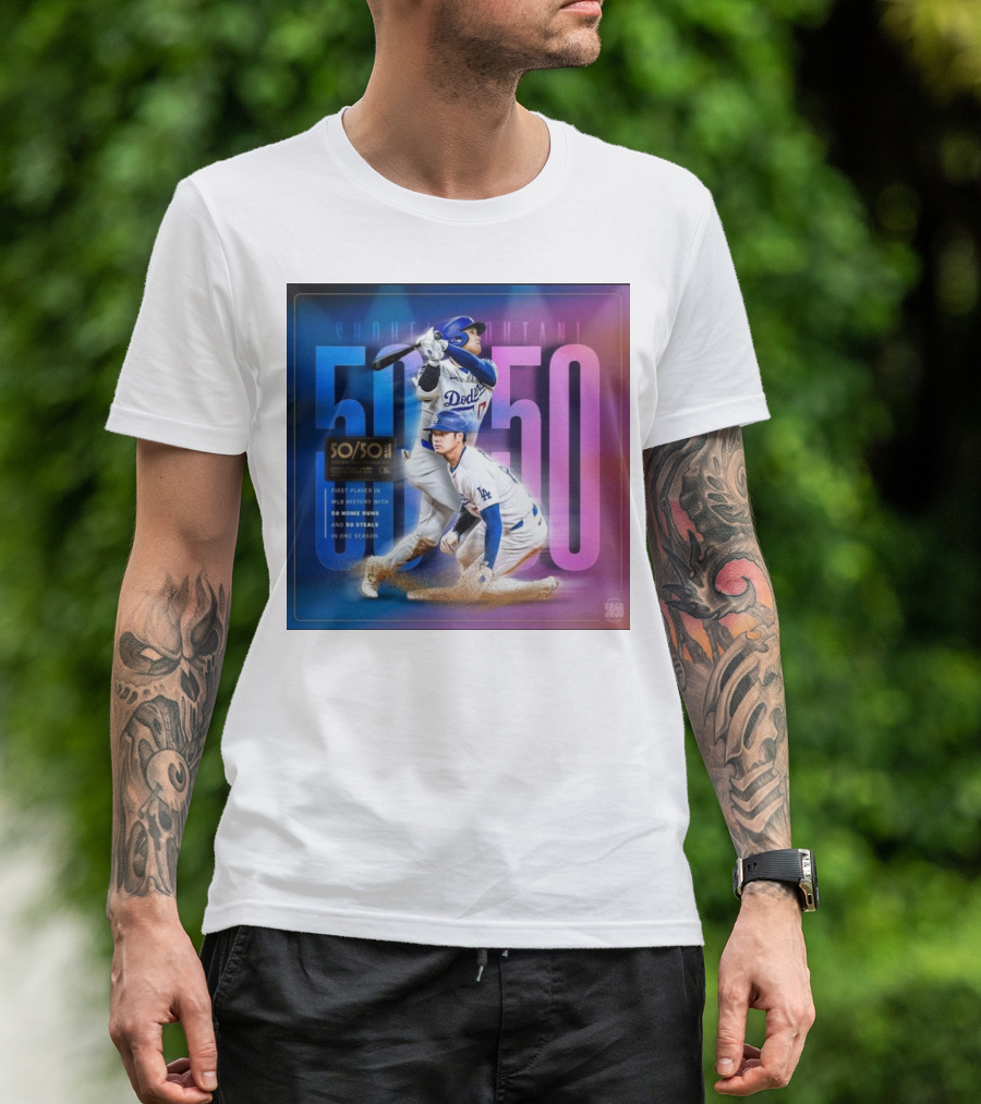 Shohei Ohtani 50/50 First Player MLB History 50 Home Runs And Steals Dodgers T-Shirt