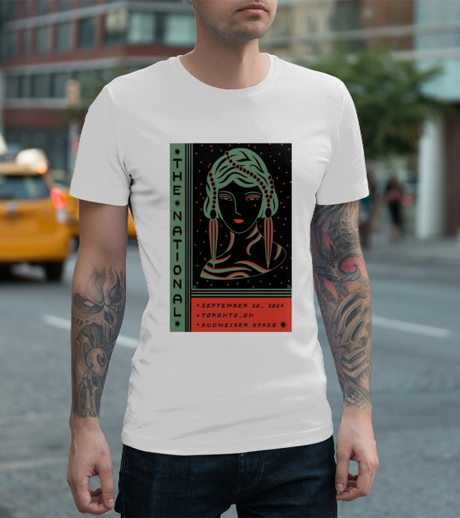 The National September 20 2024 Toronto Budweiser Stage Art Deco T-Shirt