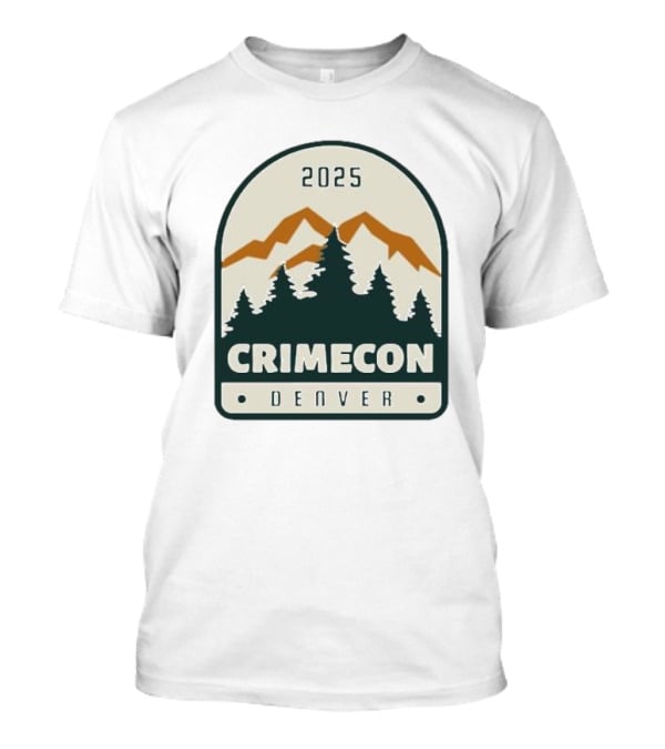 2025 Crimecon Denver Colorado Mountain Forest Badge T-Shirt