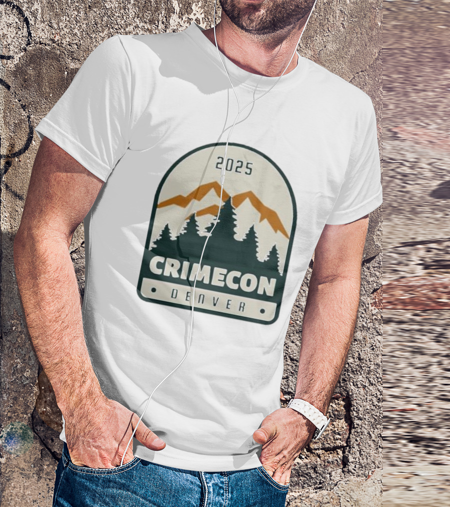 2025 Crimecon Denver Colorado Mountain Forest Badge T-Shirt