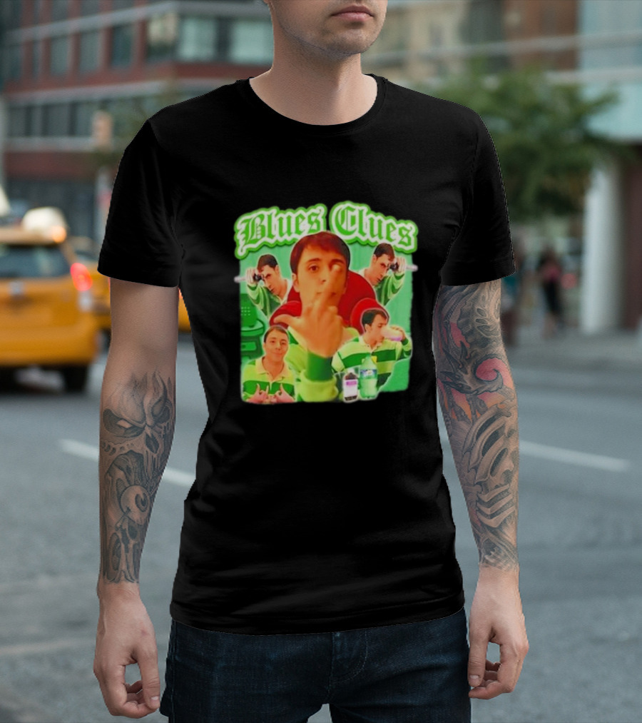 Blues Clues Gangster Funny Steve Meme Mashup T-Shirt