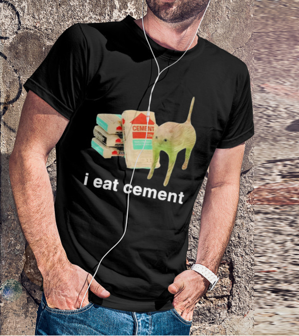 I Eat Cement Cursed Cat With Cement Bags T-Shirt