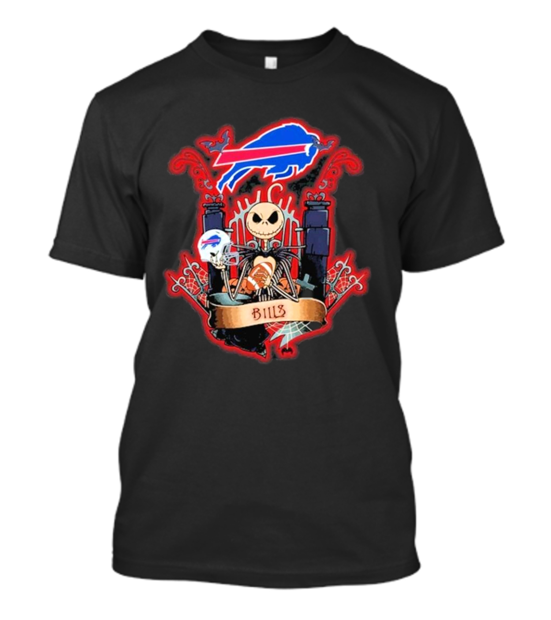 Jack Skellington Buffalo Bills Halloween Football Fan T-Shirt