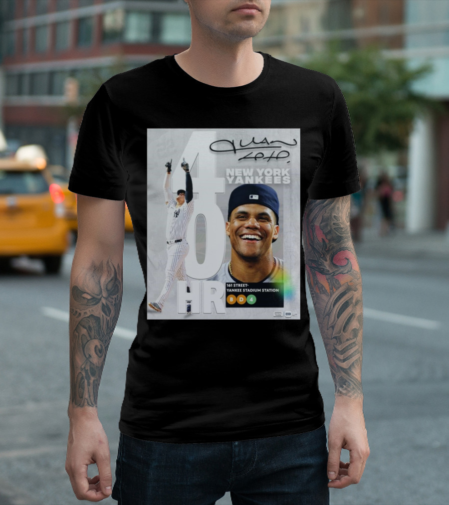 Juan Soto New York Yankees 40 HR 161st Street Yankee Stadium Station T-Shirt