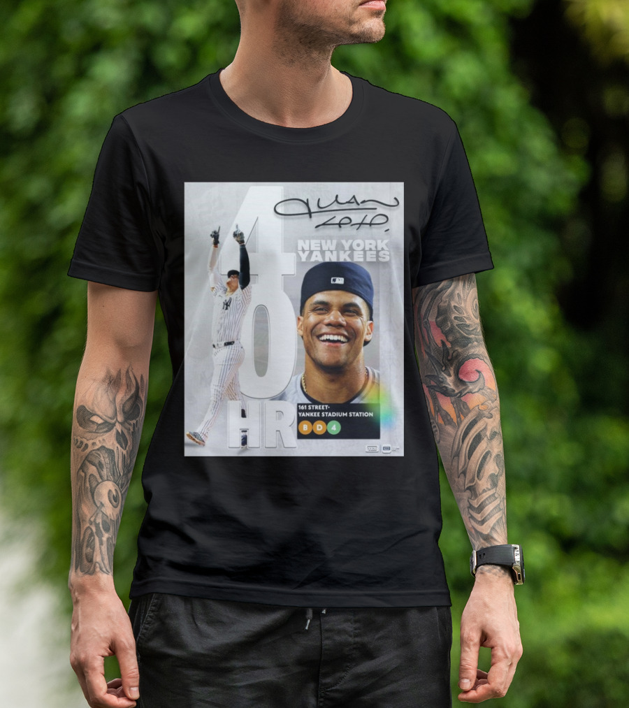 Juan Soto New York Yankees 40 HR 161st Street Yankee Stadium Station T-Shirt