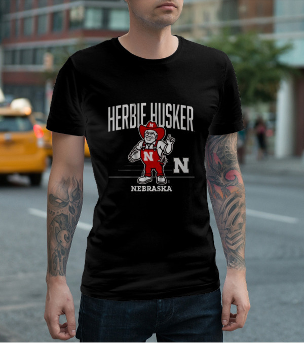 Nebraska Herbie Husker Football Mascot N T-Shirt