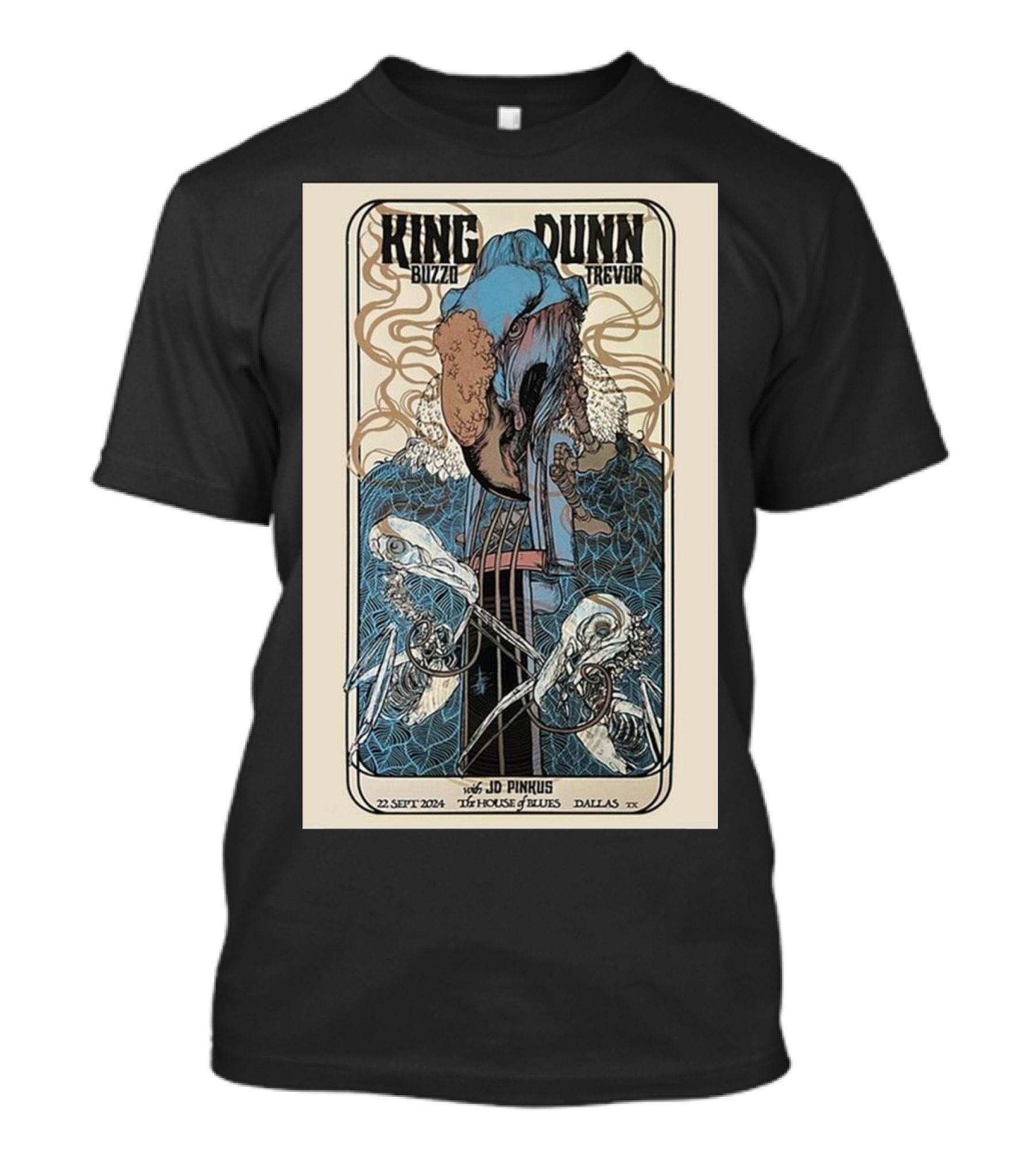 King Buzzo X Dunn Trevor JD Pinkus 22 September 2024 The House Of Blues Dallas TX T-Shirt