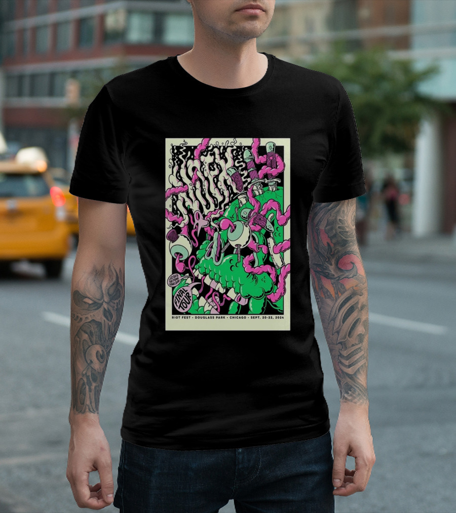 Nofx Riot Fest Douglass Park Chicago Sept 20-22 2024 Final Tour T-Shirt
