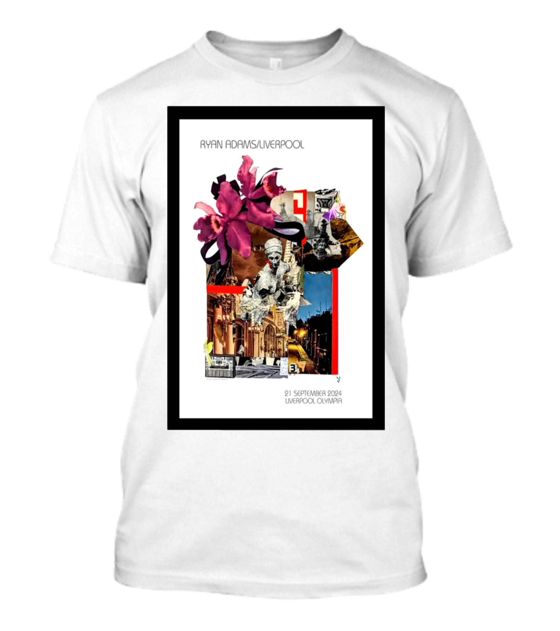 Ryan Adams Liverpool 21 September 2024 Liverpool Olympia Poster Flowers And Collage T-Shirt