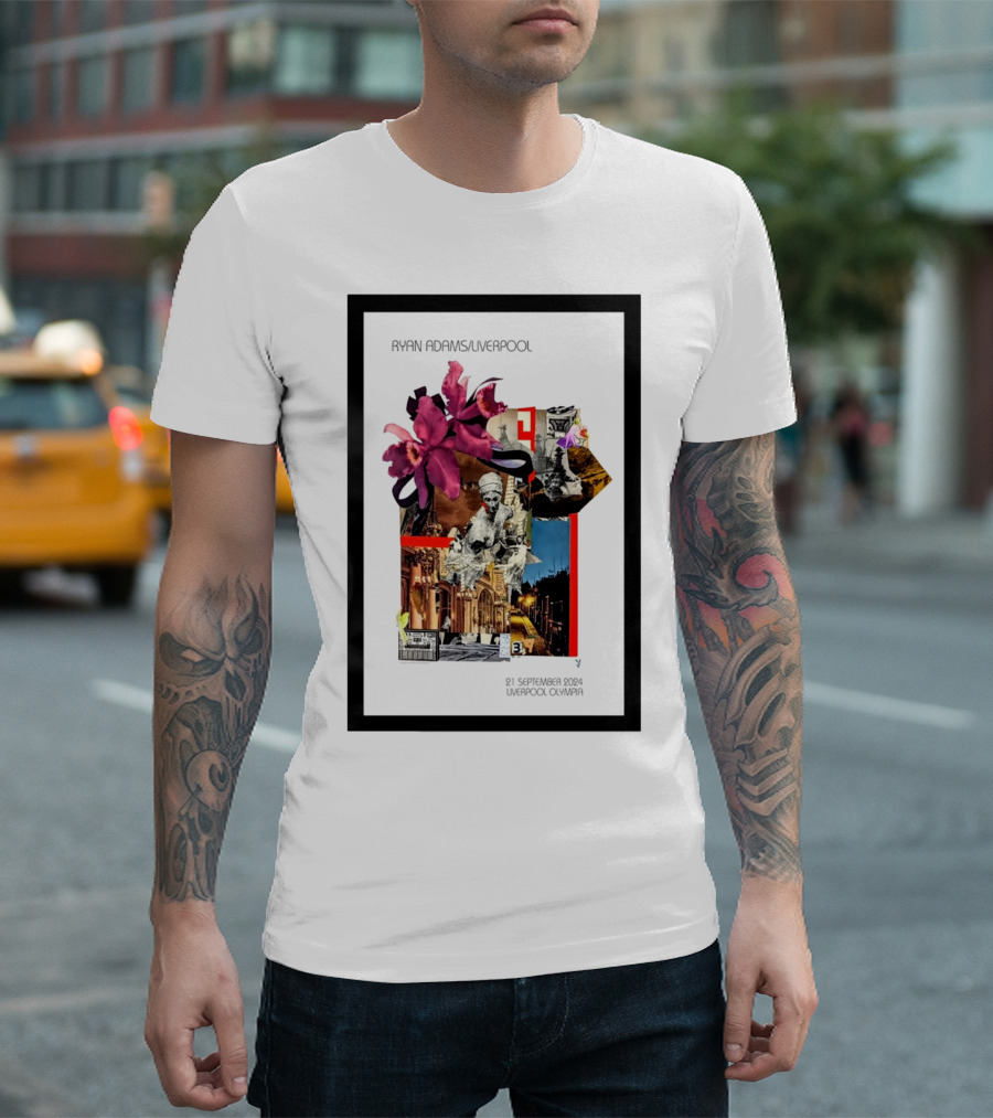 Ryan Adams Liverpool 21 September 2024 Liverpool Olympia Poster Flowers And Collage T-Shirt