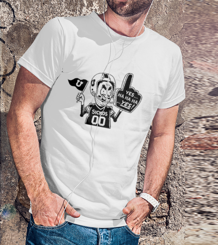 Sickos 00 Sports Fanatic Yes Ha Ha Ha U Finger Foam T-Shirt