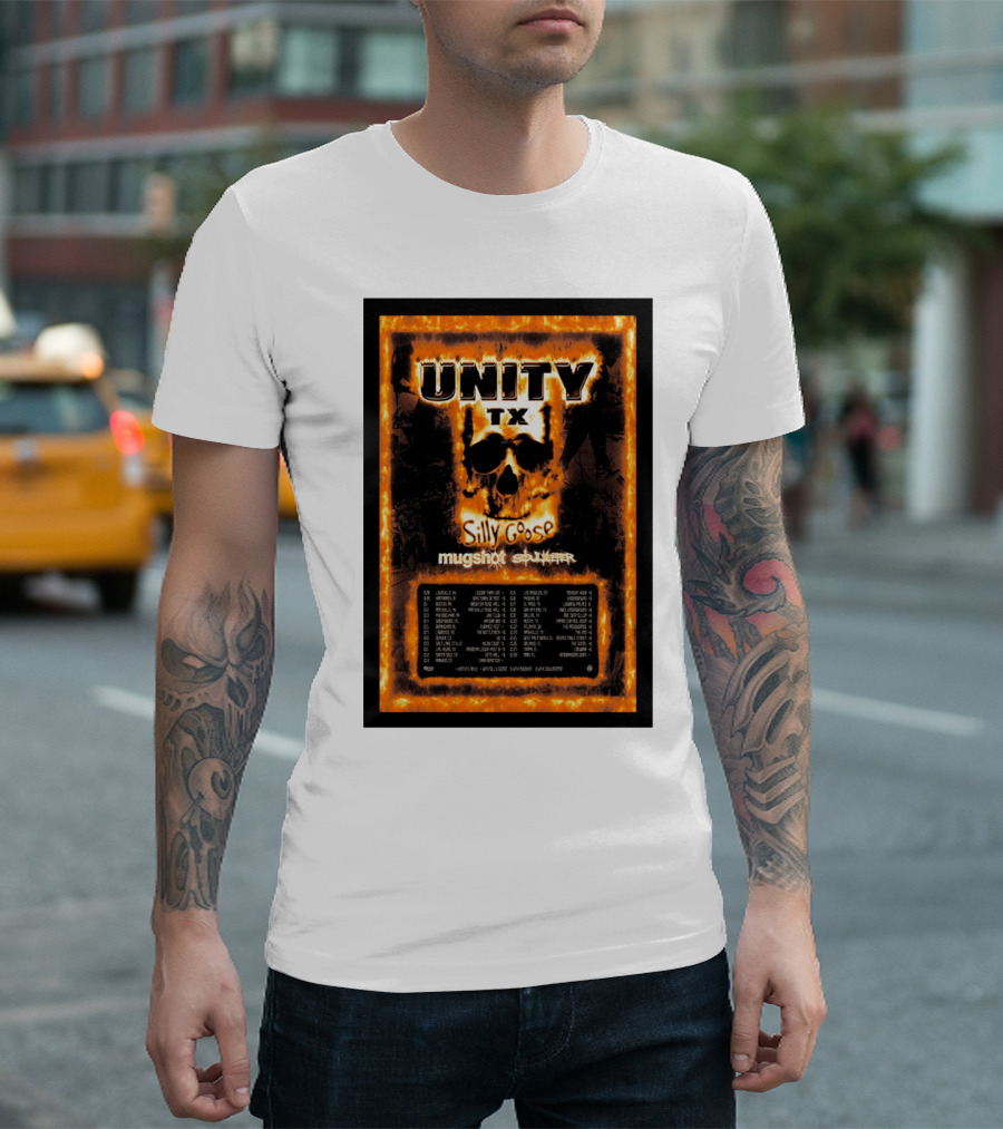 Unity TX Tour Fall 2024 Silly Goose Mugshot Dates T-Shirt