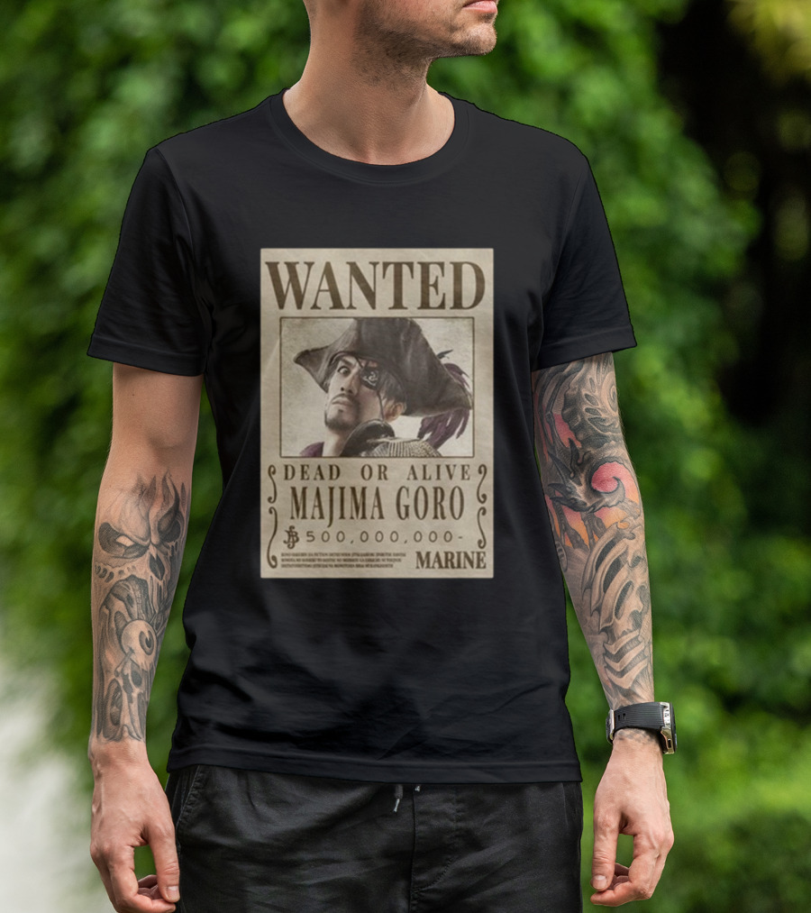 Wanted Poster Dead Or Alive Majima Goro Marine 500,000,000 T-Shirt