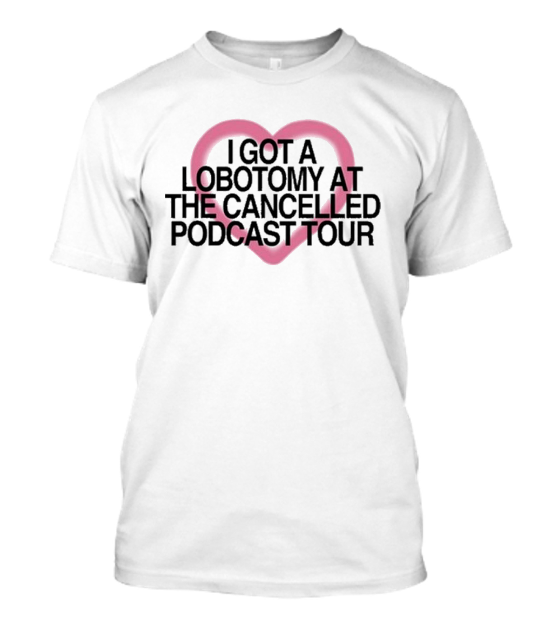 Brooke Schofield Wearing I Got A Lobotomy At The Cancelled Podcast Tour Heart Frame T-Shirt