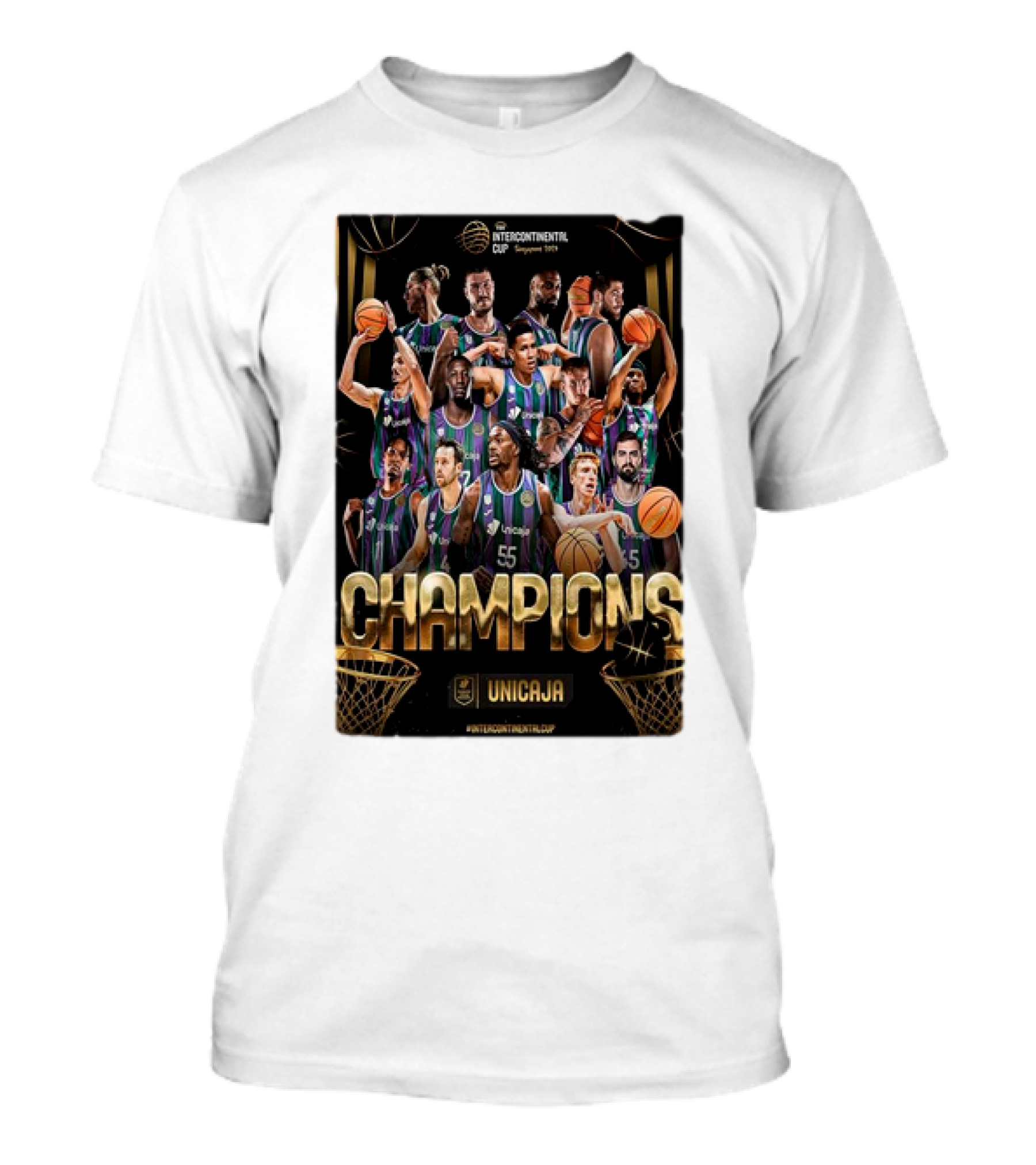 Champions Unicaja Malaga FIBA Intercontinental Cup Singapore T-Shirt