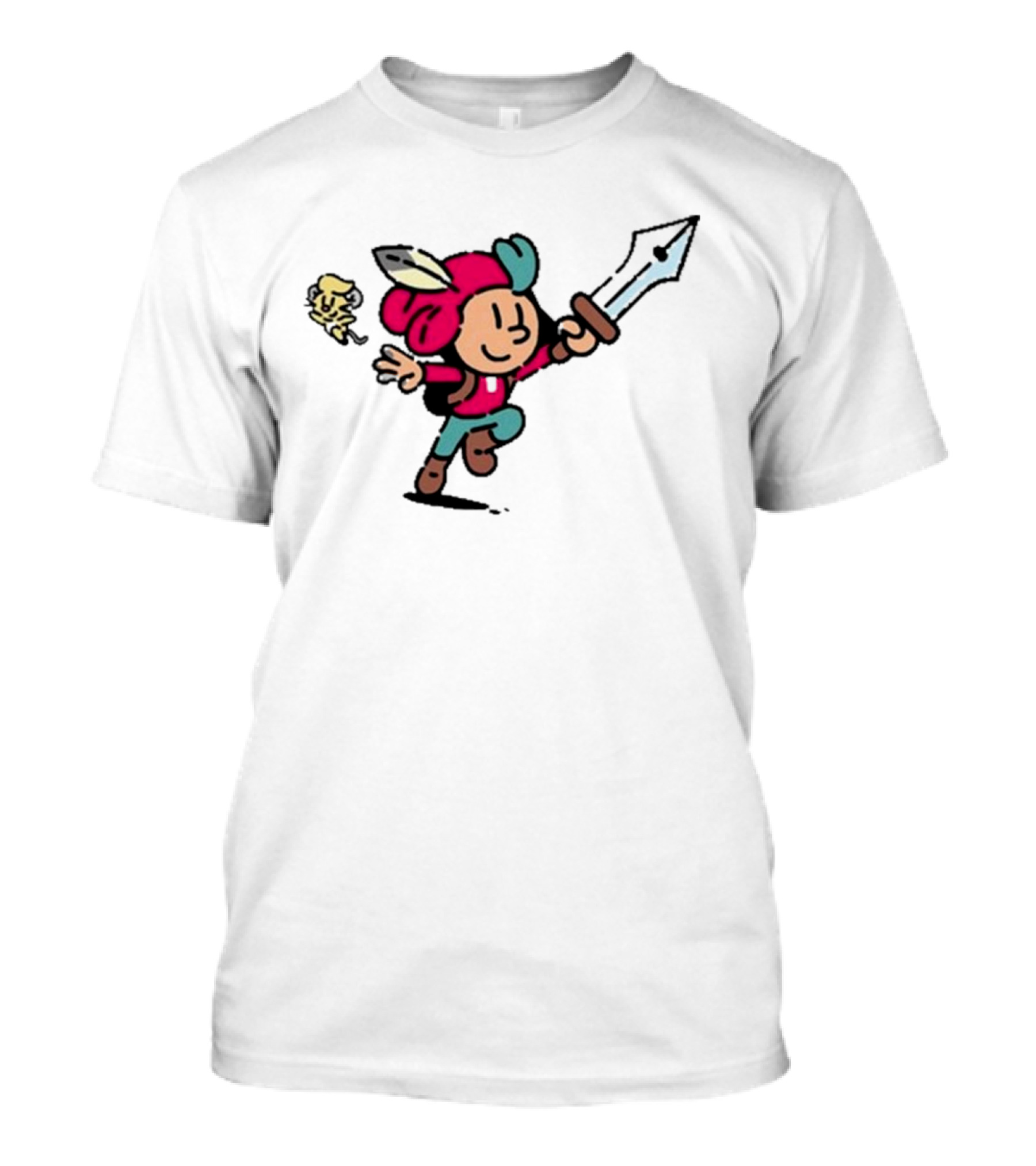 Devolver Digital The Plucky Squire 2024 Cartoon Character With Sword And Feathered Hat T-Shirt