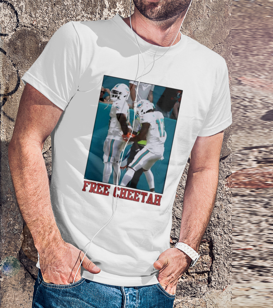 Free Cheetah Miami Dolphins Football Players T-Shirt