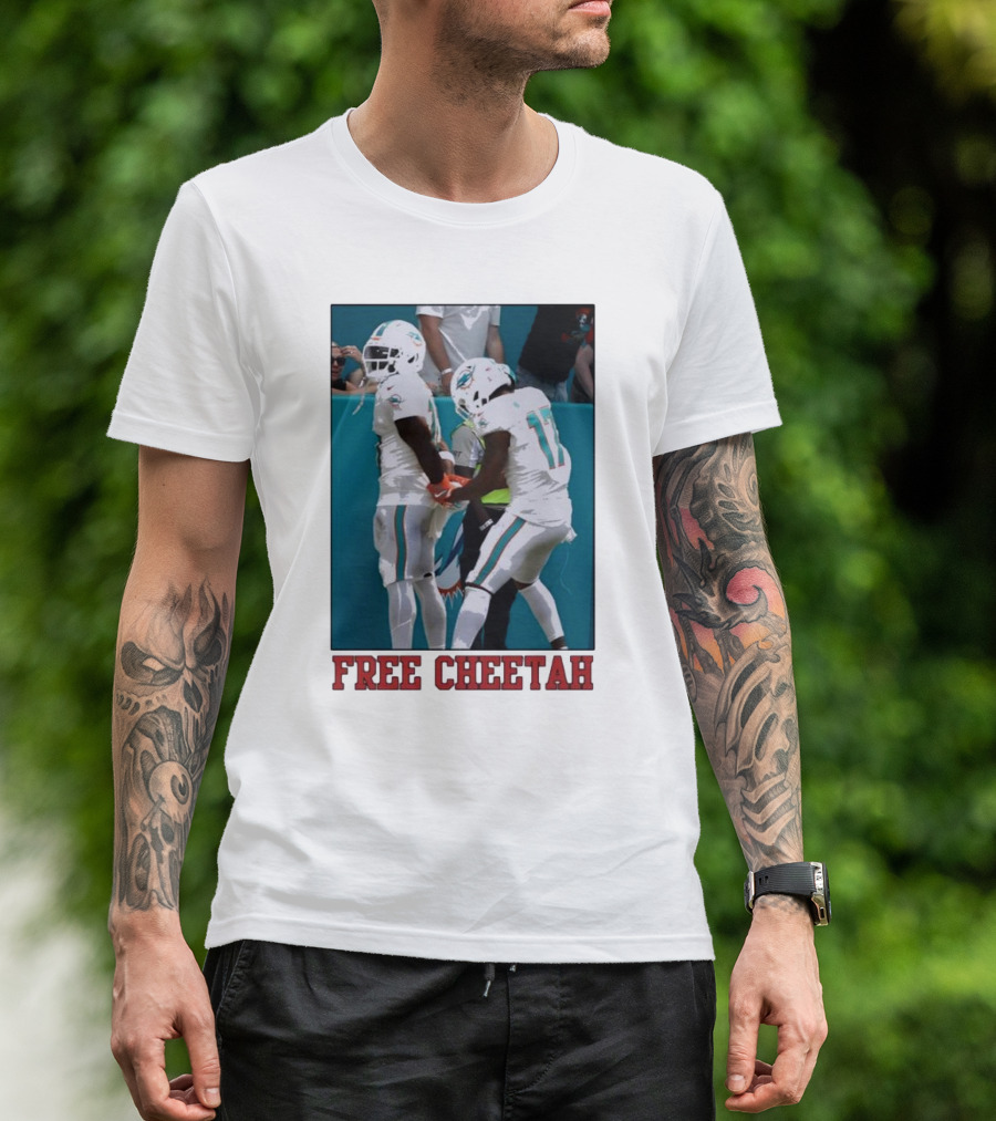 Free Cheetah Miami Dolphins Football Players T-Shirt