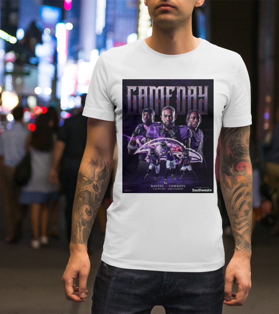 Gameday Ravens At Cowboys Southwest AT&T Stadium 4:25 PM EST T-Shirt
