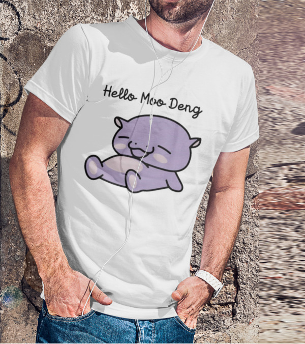 Hello Moo Deng Kawaii Happy Pig Character T-Shirt