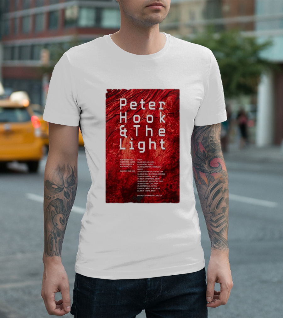 Peter Hook and The Light European Tour 2025 Spain France Performances T-Shirt