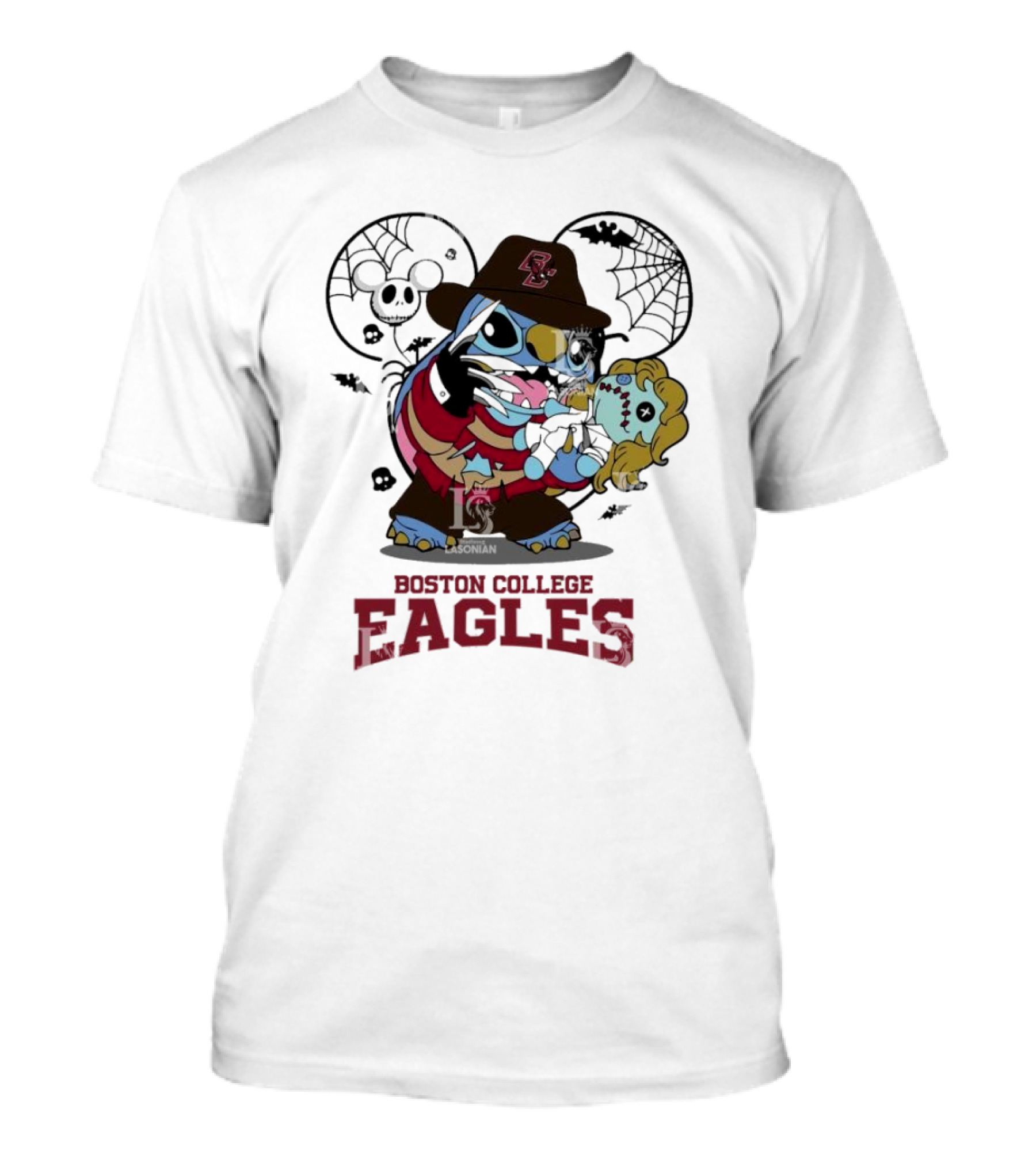 Boston College Eagles Stitch Freddy Krueger Halloween T-Shirt