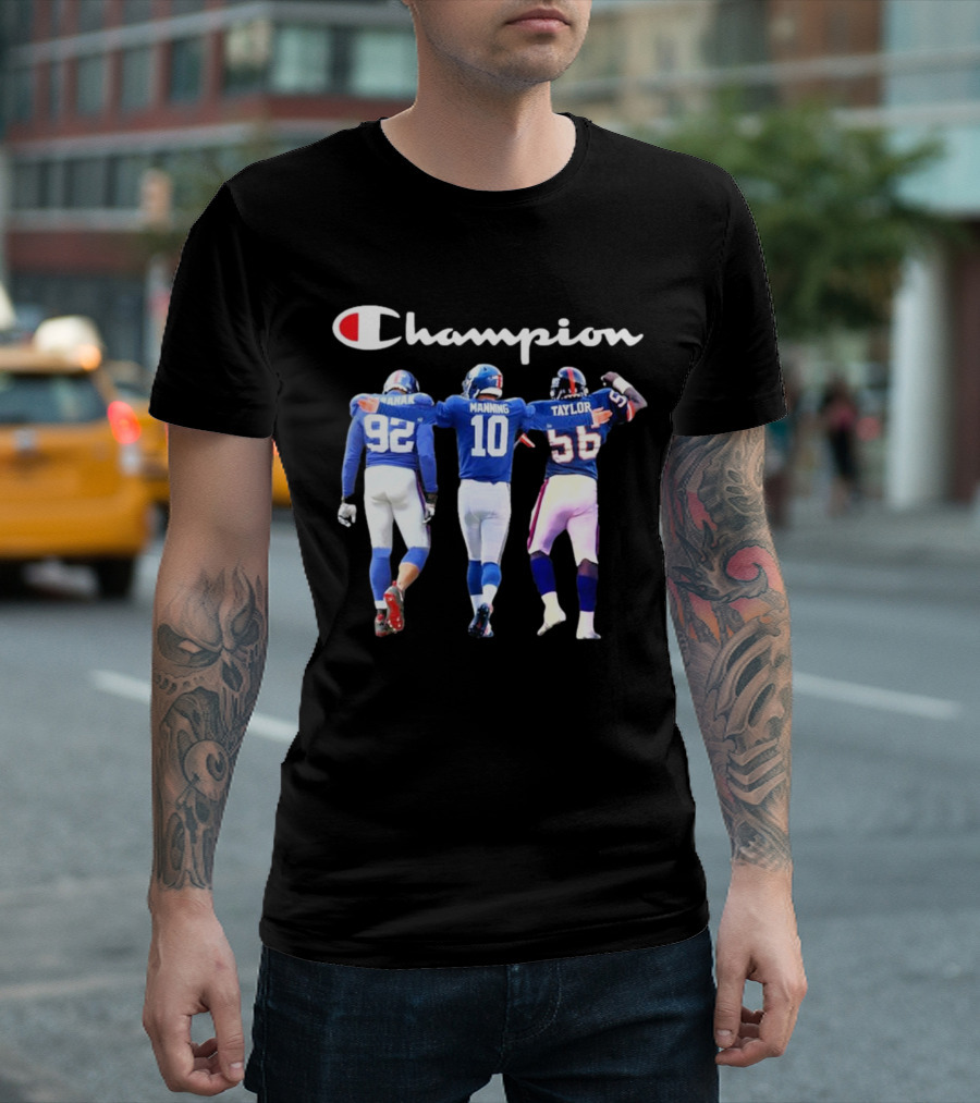 Champion Strahan Manning Taylor New York Giants Signatures T-Shirt