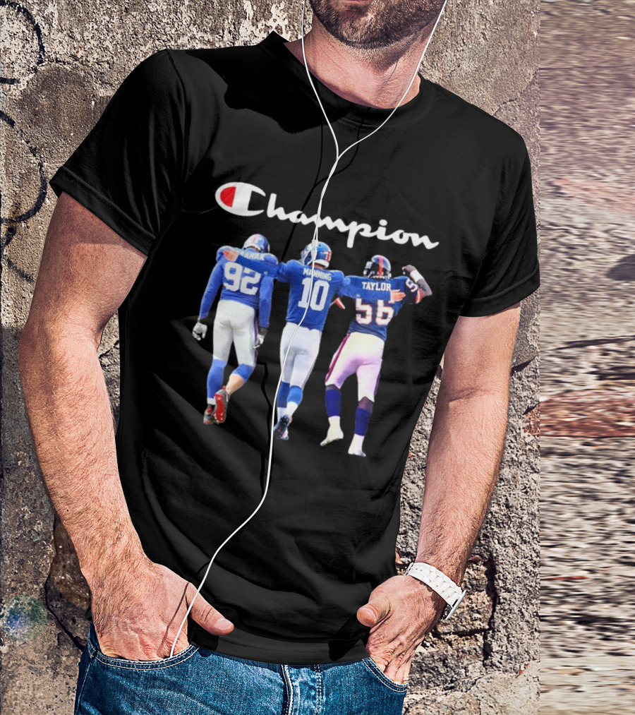 Champion Strahan Manning Taylor New York Giants Signatures T-Shirt