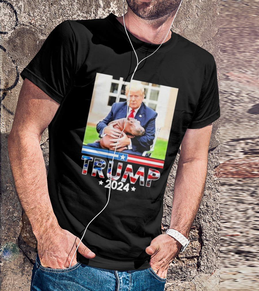 TRUMP 2024 Cute Baby Pygmy Hippo Moo Deng Pets T-Shirt