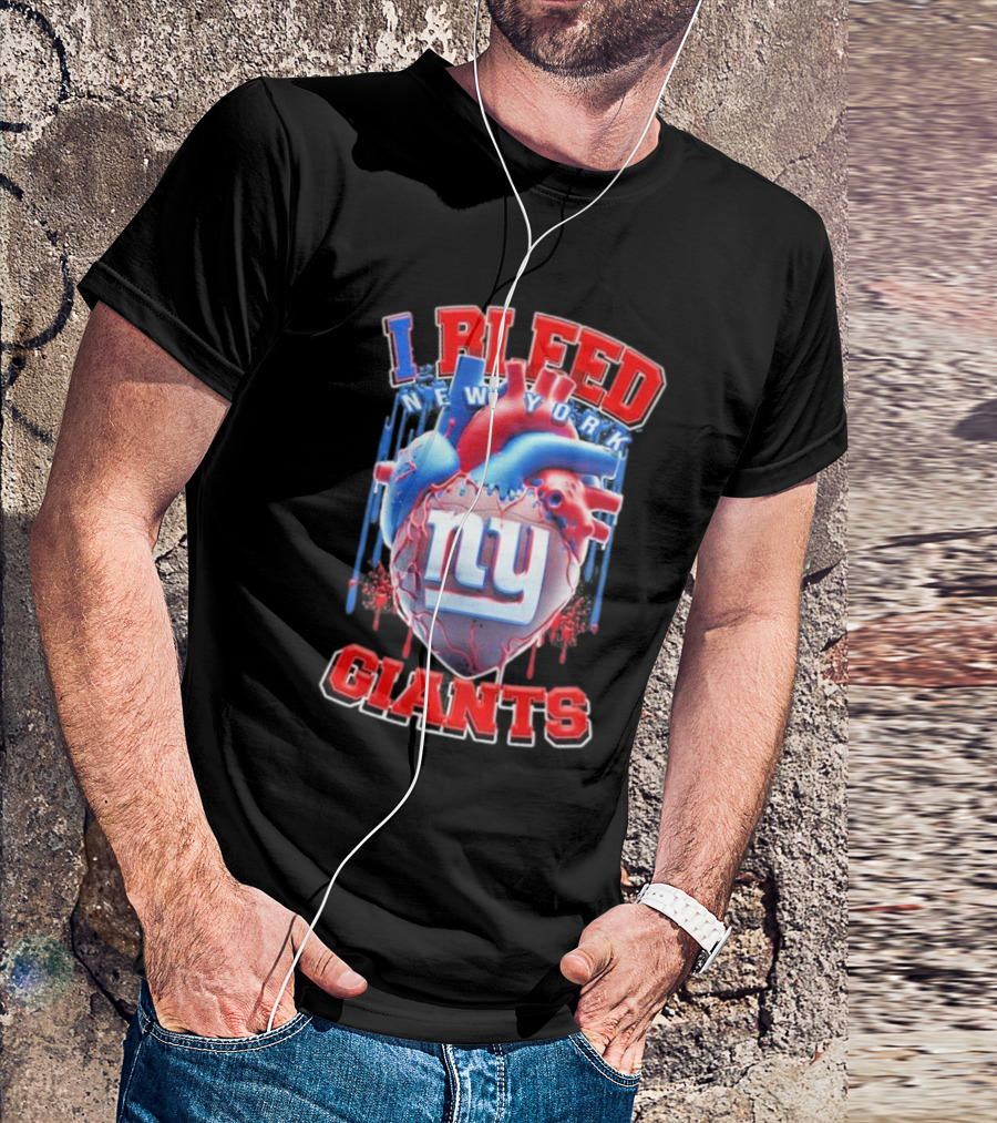 I Bleed New York Giants Ny Heart T-Shirt