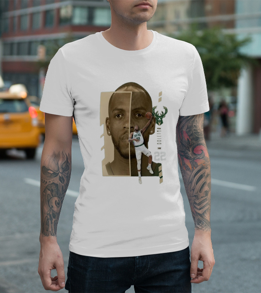 Khris Middleton Bucks Logo #22 Jump Pass Player Name and Number T-Shirt