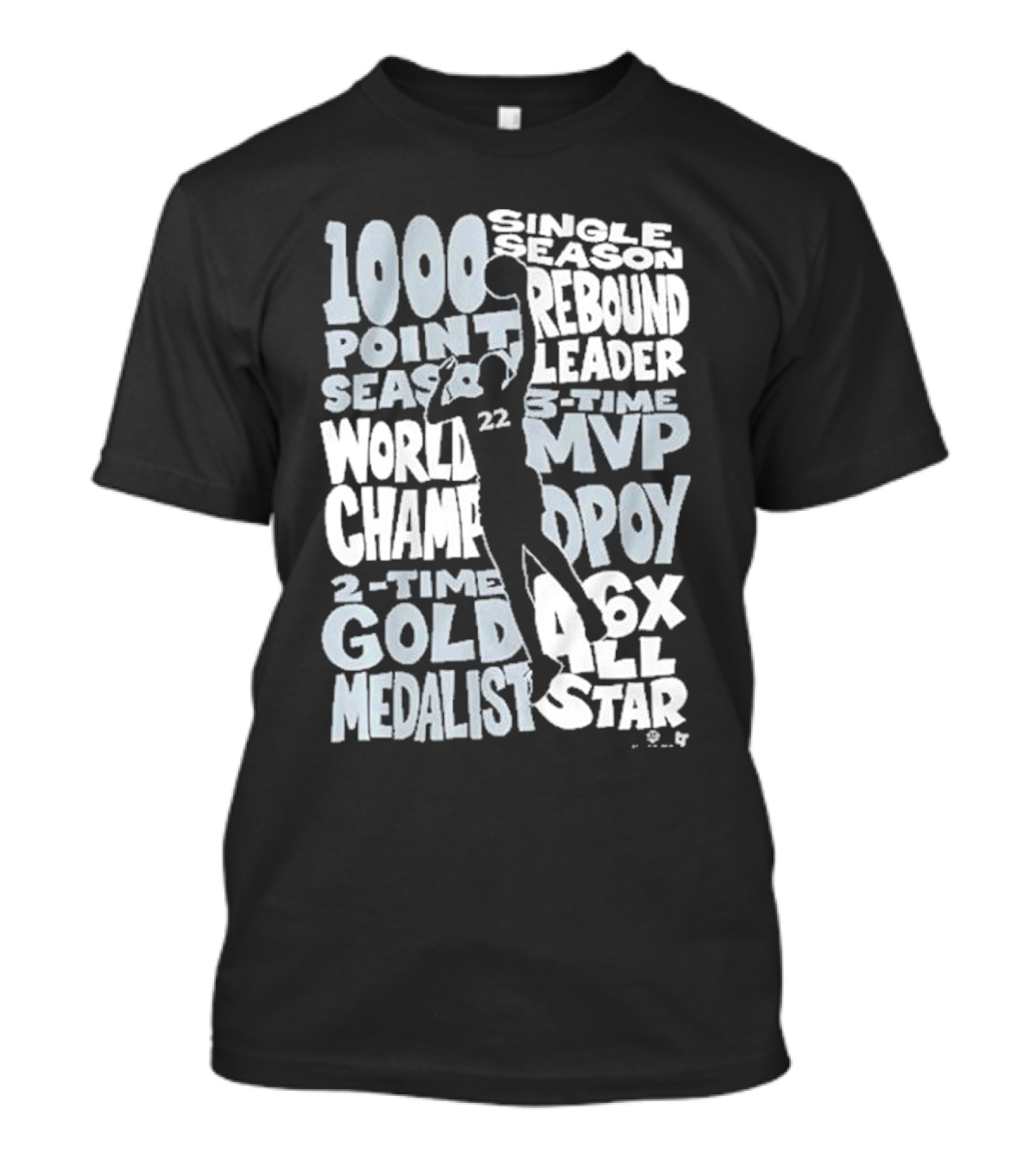 Las Vegas Aces A'ja Wilson 3-Time MVP Single Season Rebound Leader World Champ DPOY 6x All-Star 1000 Point Season 2-Time Gold Medalist T-Shirt