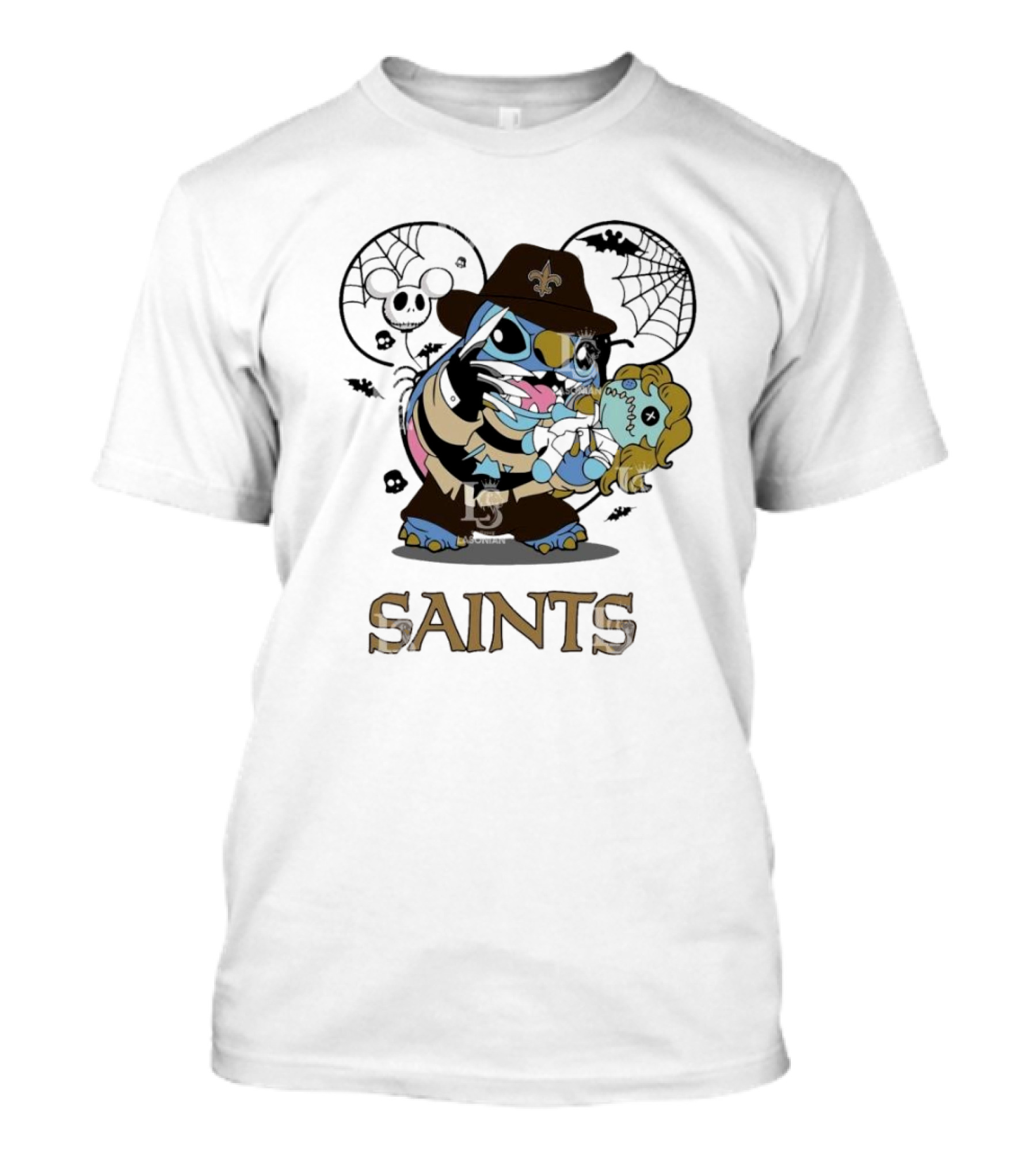 Saints Stitch Freddy Krueger Halloween New Orleans Football Horror T-Shirt