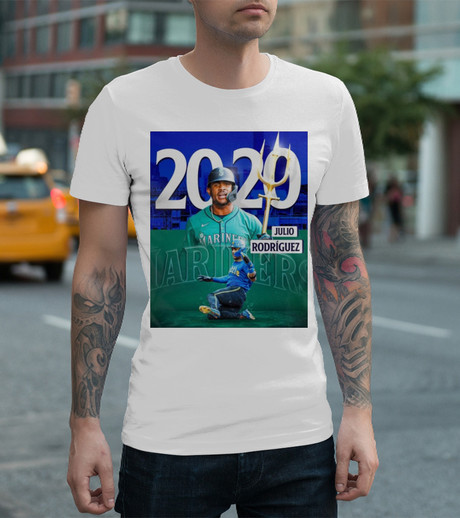 Julio Rodríguez Mariners 20 HR 20 SB Seattle Achievement T-Shirt