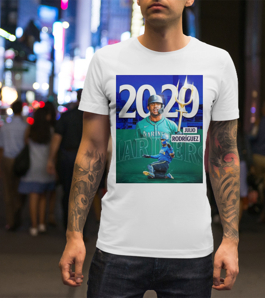 Julio Rodríguez Mariners 20 HR 20 SB Seattle Achievement T-Shirt
