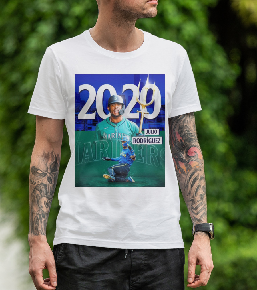 Julio Rodríguez Mariners 20 HR 20 SB Seattle Achievement T-Shirt
